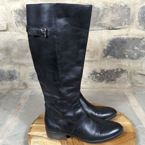 SAM Edelman black leather boots Patton size 7 riding - Picture 5 of 14